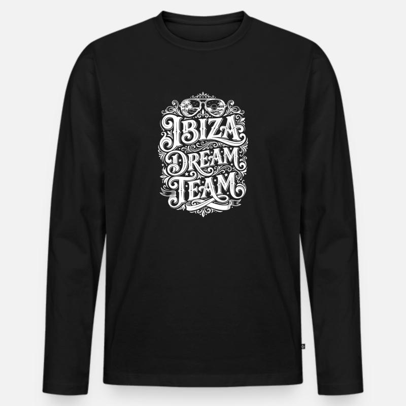 Ibiza Dream Team - Männer Premium Bio Langarmshirt - Schwarz