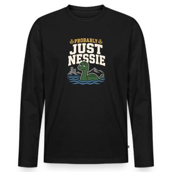 Loch Ness Monster Nessie Loch Ness Cryptid - Men's Premium Organic Long Sleeve Shirt - black - Front - Nico (187cm)