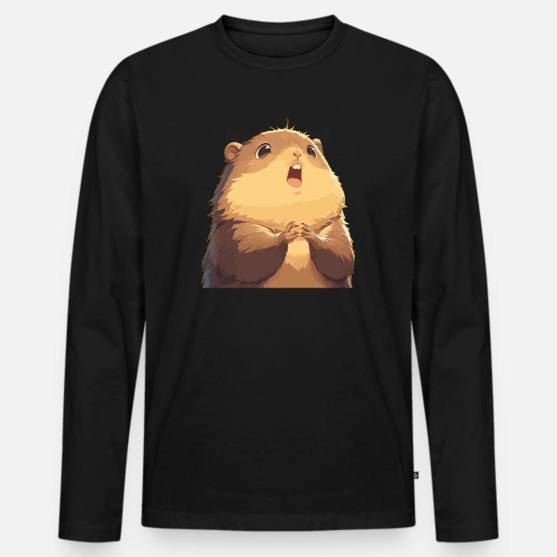 Murmeltiere Murmeltier - Männer Premium Bio Langarmshirt - Schwarz