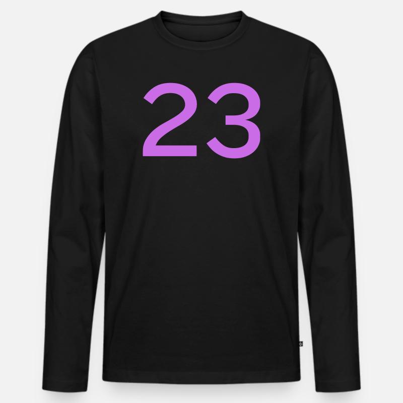 23 - Männer Premium Bio Langarmshirt - Schwarz