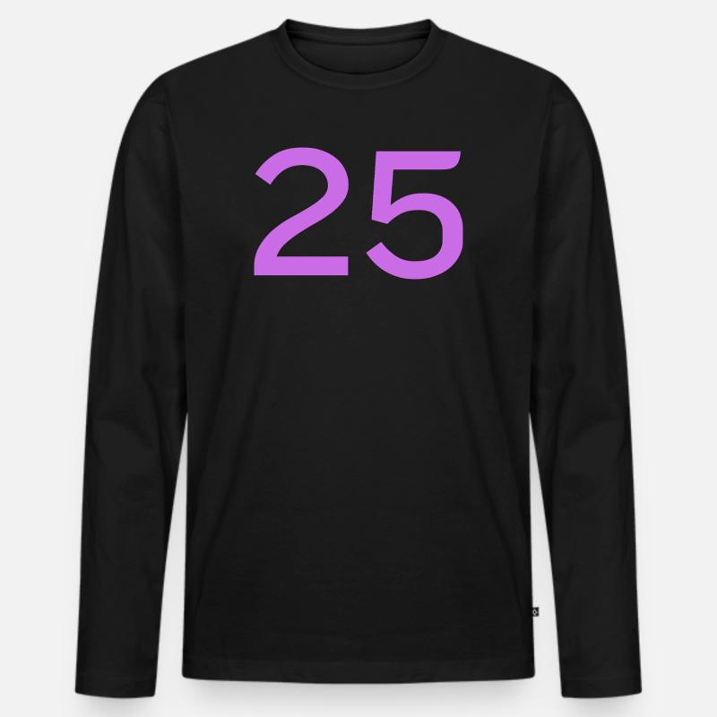 25 - Männer Premium Bio Langarmshirt - Schwarz