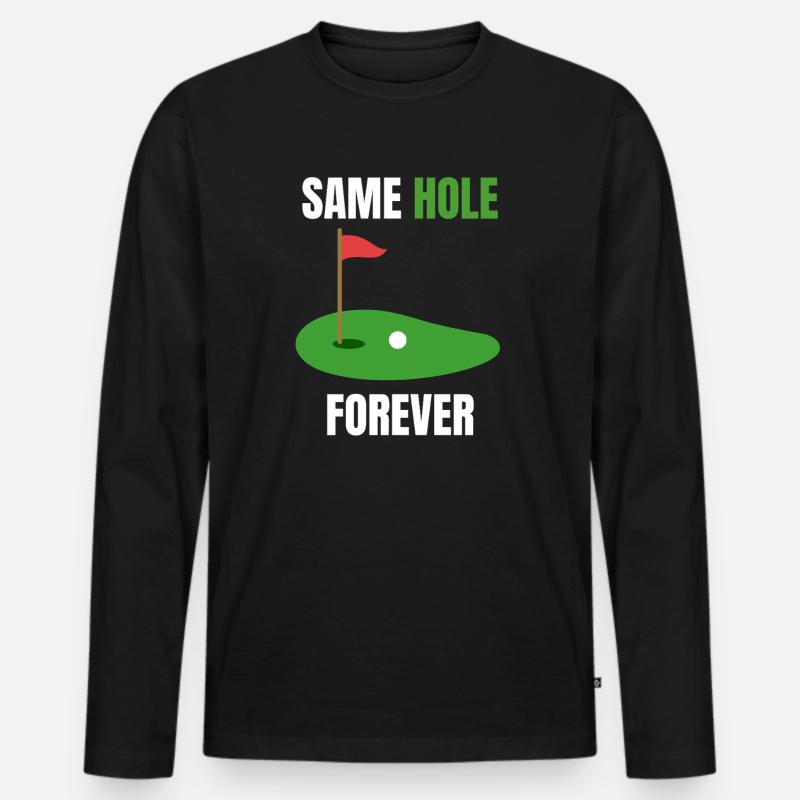 Junggesellenparty-Loch - Männer Premium Bio Langarmshirt - Schwarz
