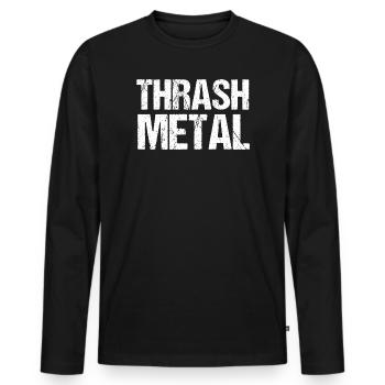 Thrash Metal Grunge-Typografie - Männer Premium Bio Langarmshirt - Schwarz - Vorne - Nico (187cm)