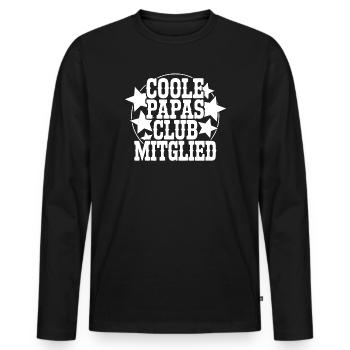 Cool Papas Club Member - Men's Premium Organic Long Sleeve Shirt - black - Front - Nico (187cm)