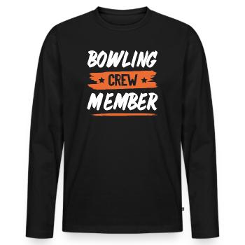 Équipe de bowling - T-shirt manches longues Premium bio Homme - noir - Devant - Nico (187cm)