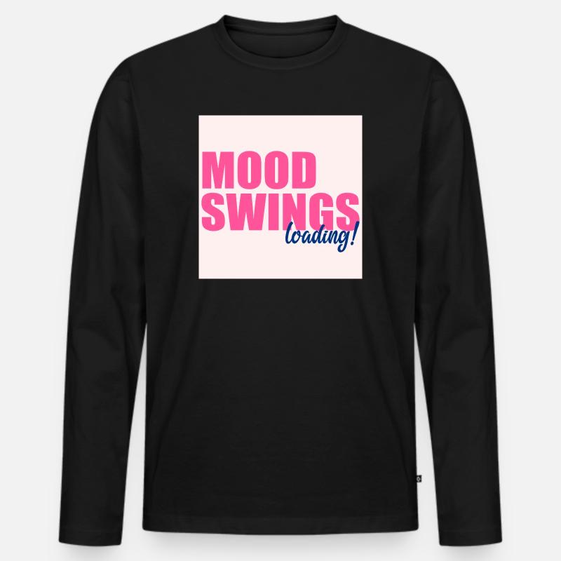 Stimmungsschwankungen lädt - Männer Premium Bio Langarmshirt - Schwarz