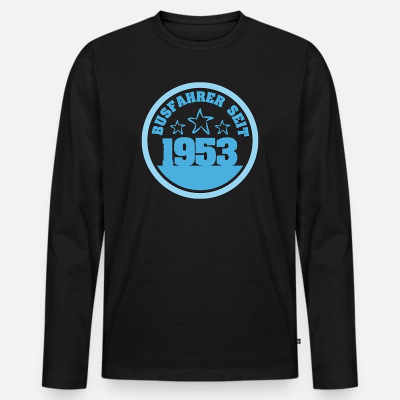 1953 - Männer Premium Bio Langarmshirt - Schwarz