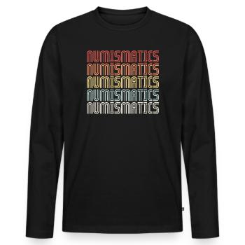 Numismatics Spectrum - Men's Premium Organic Long Sleeve Shirt - black - Front - Nico (187cm)