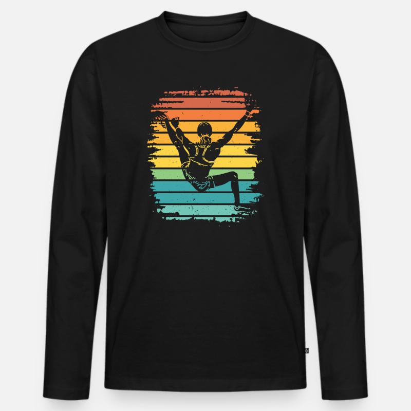 Boulderer Boulder Bouldering - Men's Premium Organic Long Sleeve Shirt - black