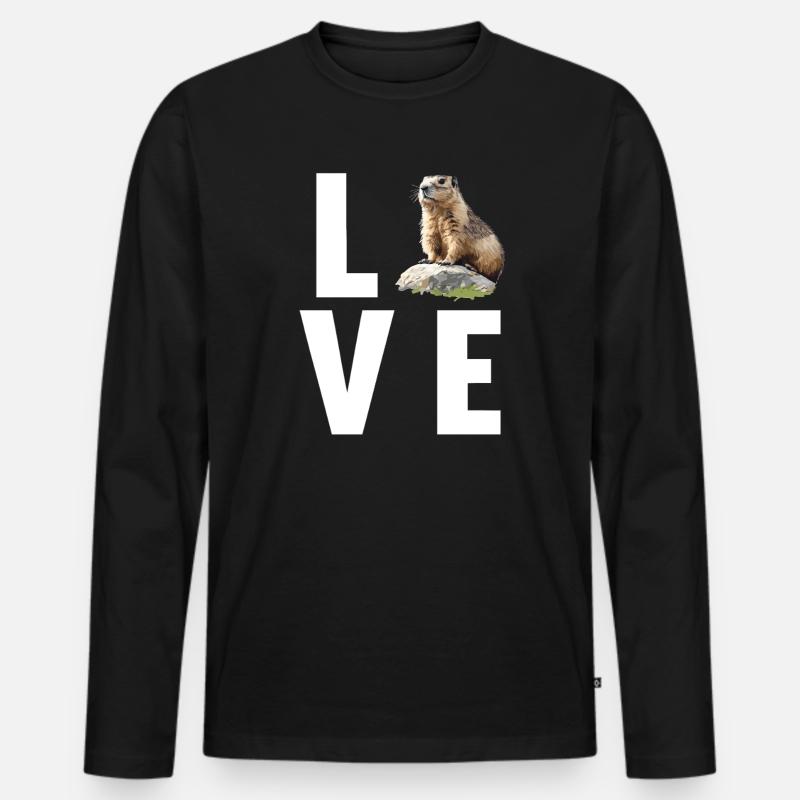 Murmeltiere Murmeltier - Männer Premium Bio Langarmshirt - Schwarz