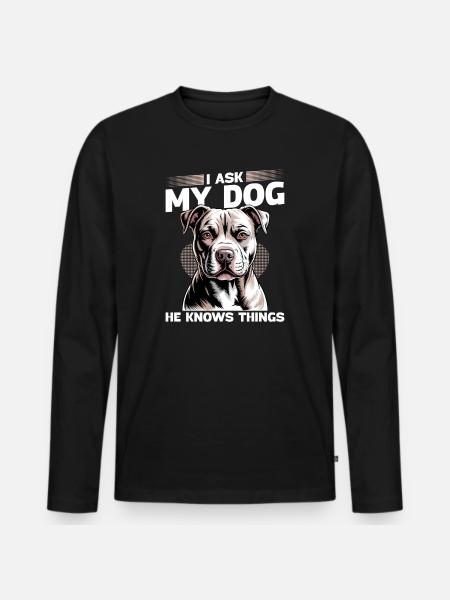 Pitbull Terrier Pittie Dog Breed - Men's Premium Organic Long Sleeve Shirt - black
