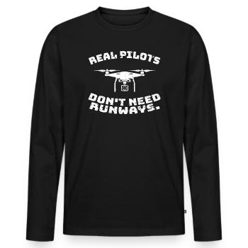 Drone Racing Things I Do In My Race Racing Machine - Men's Premium Organic Long Sleeve Shirt - black - Front - Nico (187cm)