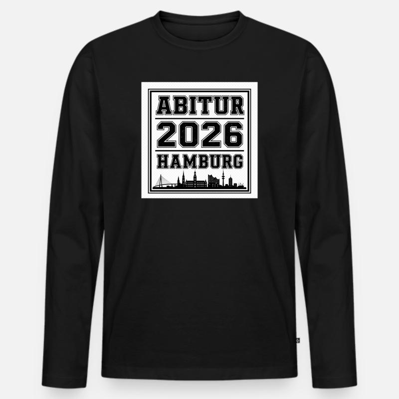 Abitur-2026-Hamburg - Männer Premium Bio Langarmshirt - Schwarz