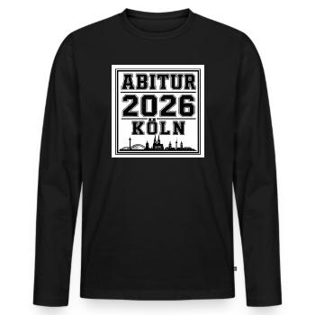 Abitur-2026-Koeln - Männer Premium Bio Langarmshirt - Schwarz - Vorne - Nico (187cm)