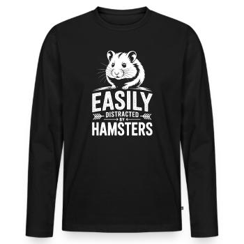 Hamster Sprüche Hamster Lustiges Hamster Geschenk  - Männer Premium Bio Langarmshirt - Schwarz - Vorne - Nico (187cm)