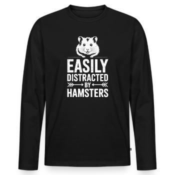 Hamster Sprüche Hamster Lustiges Hamster Geschenk  - Männer Premium Bio Langarmshirt - Schwarz - Vorne - Nico (187cm)