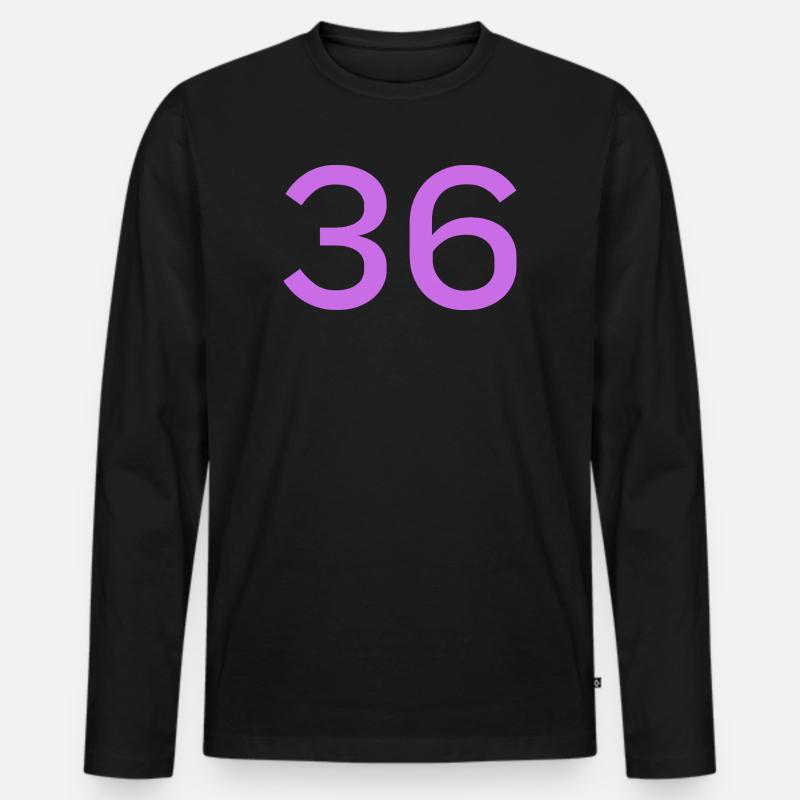 36 - Männer Premium Bio Langarmshirt - Schwarz