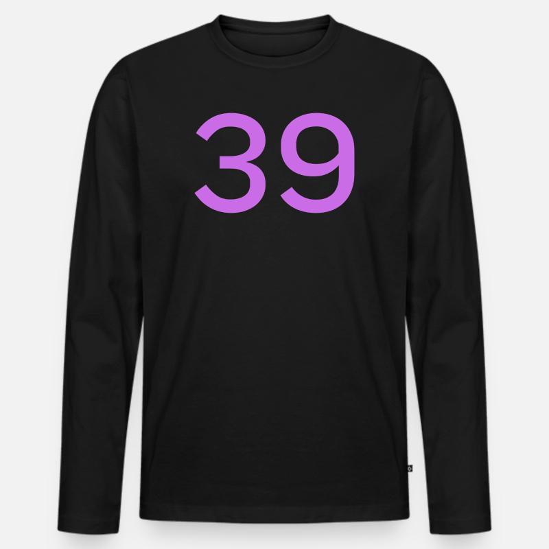 39 - Männer Premium Bio Langarmshirt - Schwarz