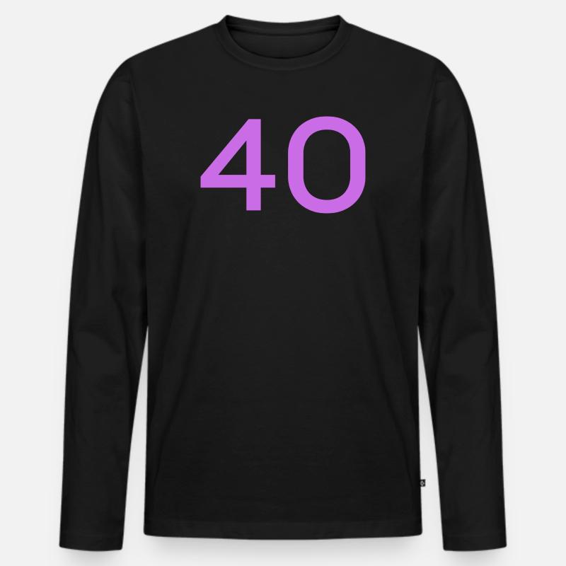 40 - Männer Premium Bio Langarmshirt - Schwarz
