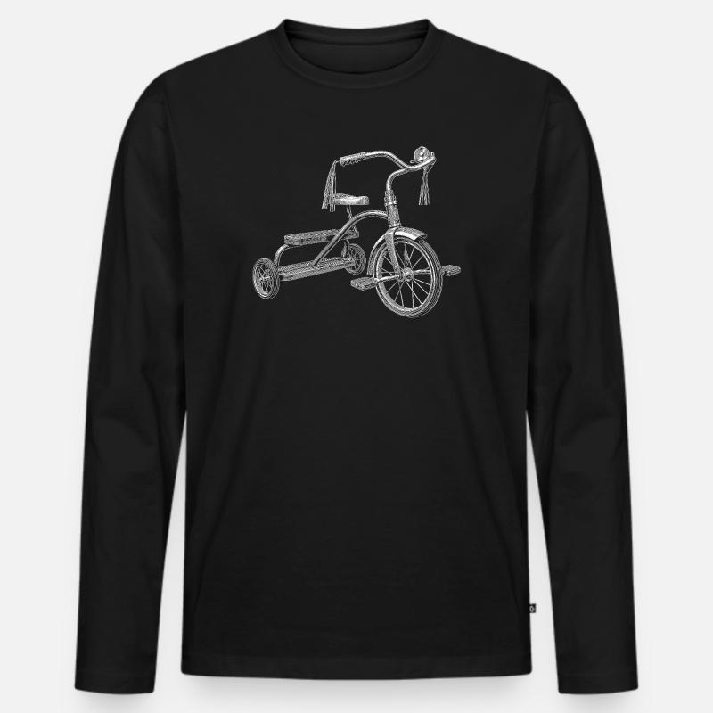 Dreirad - Männer Premium Bio Langarmshirt - Schwarz