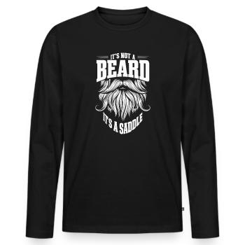 Ce n’est pas une barbe, c’est une selle - T-shirt manches longues Premium bio Homme - noir - Devant - Nico (187cm)