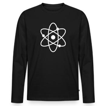 Atom - Männer Premium Bio Langarmshirt - Schwarz - Vorne - Nico (187cm)
