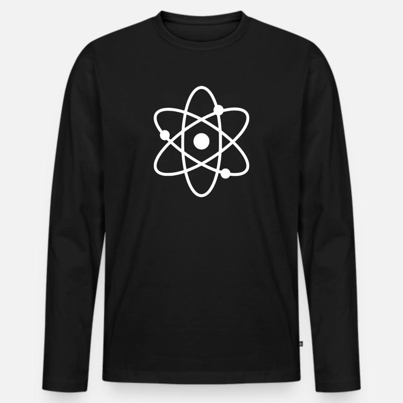 Atom - Männer Premium Bio Langarmshirt - Schwarz