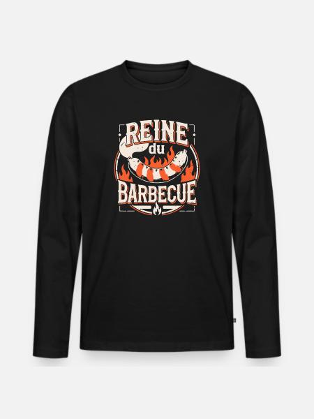 Reine du Barbecue - T-shirt manches longues Premium bio Homme - noir