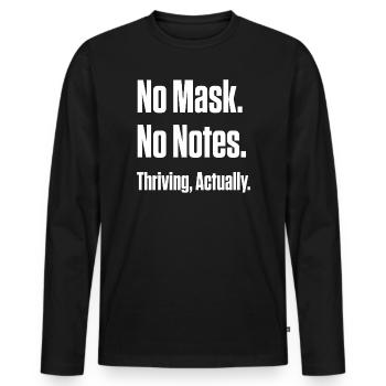 Unmasked Zero Regrets – Late Diagnosis ND - Men's Premium Organic Long Sleeve Shirt - black - Front - Nico (187cm)
