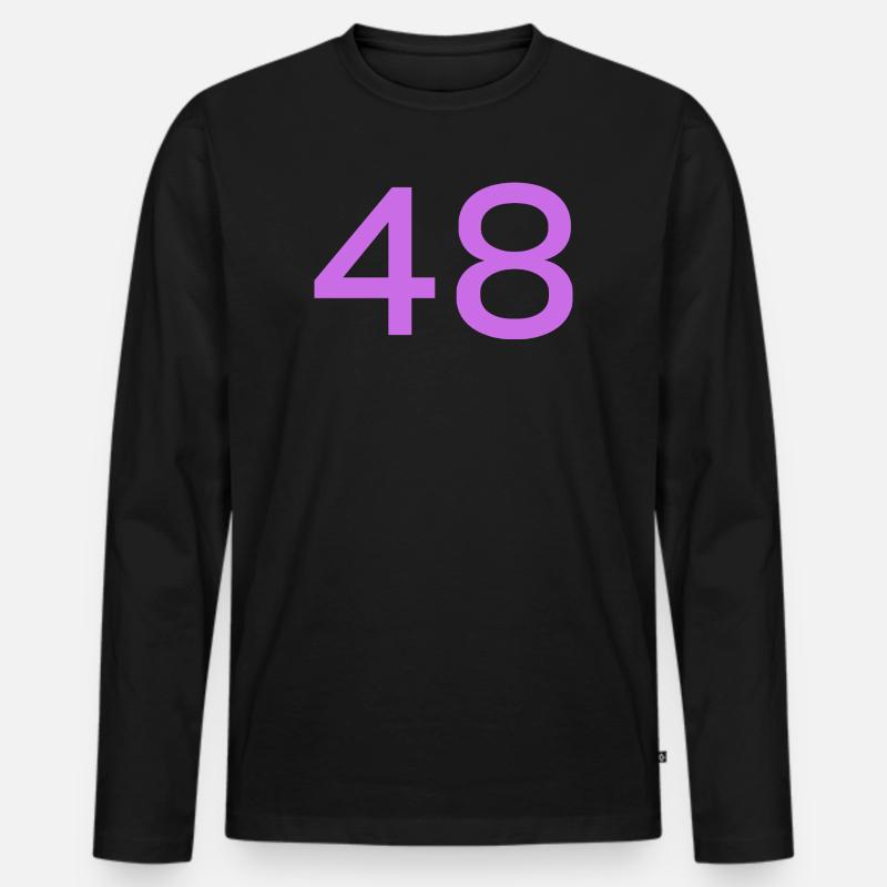 48 - Männer Premium Bio Langarmshirt - Schwarz
