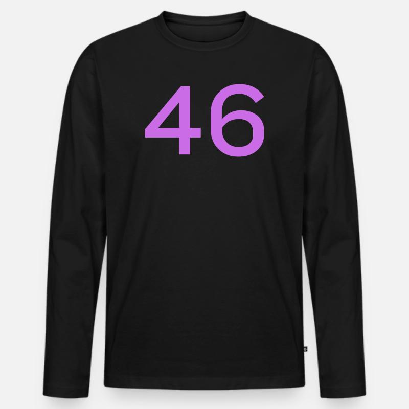 46 - Männer Premium Bio Langarmshirt - Schwarz