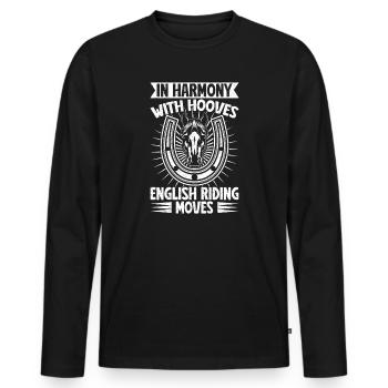 Hobby Horse Rider HOves - Moves English Riding - Men's Premium Organic Long Sleeve Shirt - black - Front - Nico (187cm)