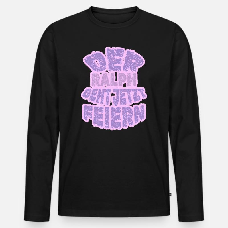 Ralph - Männer Premium Bio Langarmshirt - Schwarz