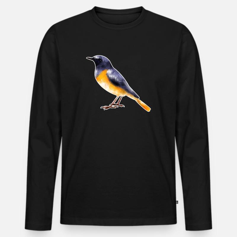 Gartenrotschwanz.1 - Männer Premium Bio Langarmshirt - Schwarz