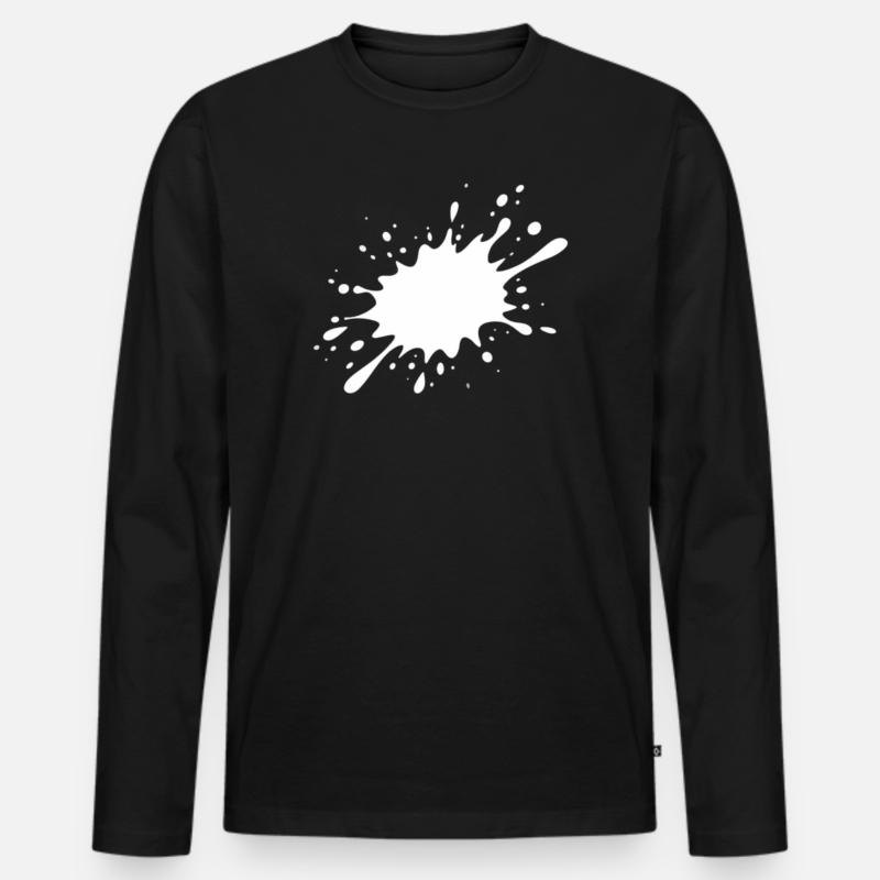 Tintenfleck Explosion - Männer Premium Bio Langarmshirt - Schwarz