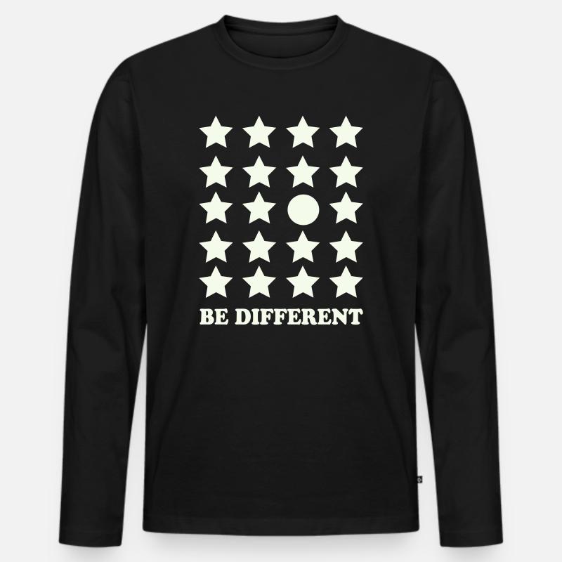 Be Different Sternenraster Kreis - Männer Premium Bio Langarmshirt - Schwarz