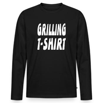 Griller - T-shirt manches longues Premium bio Homme - noir - Devant - Nico (187cm)