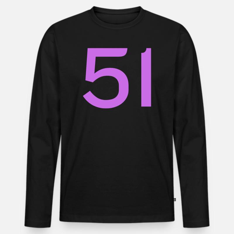 51 - Männer Premium Bio Langarmshirt - Schwarz