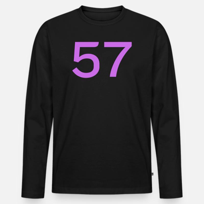 57 - Männer Premium Bio Langarmshirt - Schwarz