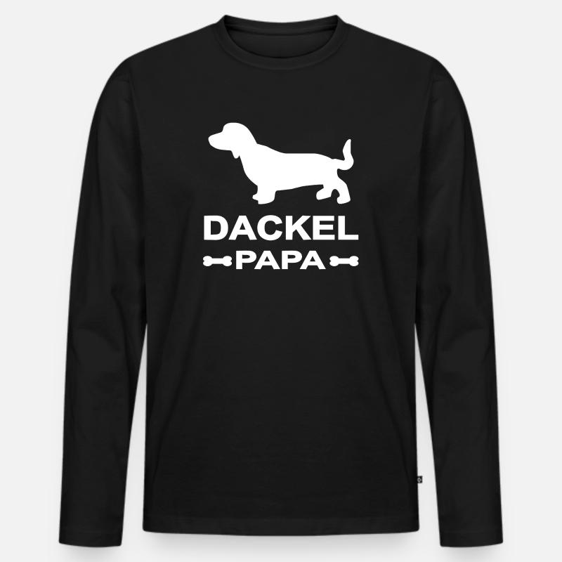 Dackel - Männer Premium Bio Langarmshirt - Schwarz