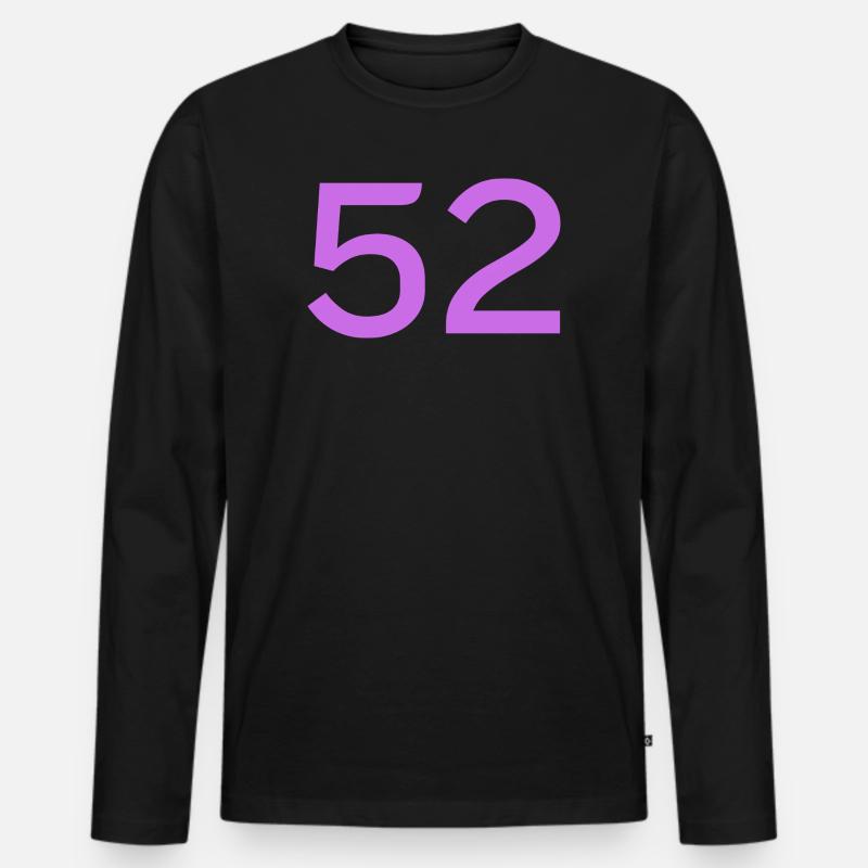 52 - Männer Premium Bio Langarmshirt - Schwarz
