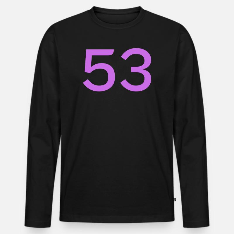53 - Männer Premium Bio Langarmshirt - Schwarz