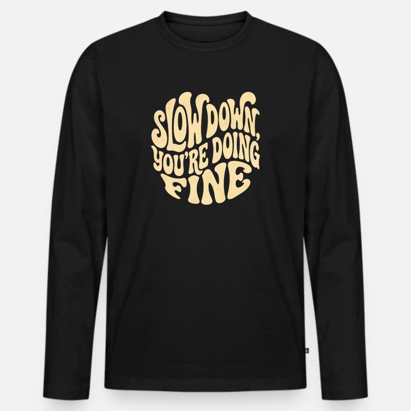 Relaxe - Männer Premium Bio Langarmshirt - Schwarz