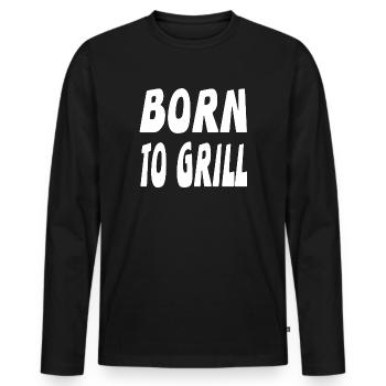 Griller - T-shirt manches longues Premium bio Homme - noir - Devant - Nico (187cm)
