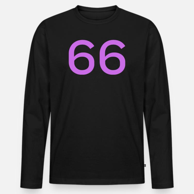 66 - Männer Premium Bio Langarmshirt - Schwarz