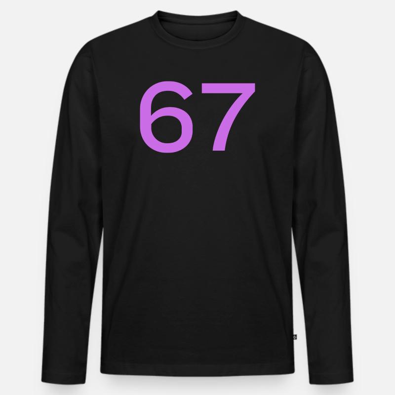 67 - Männer Premium Bio Langarmshirt - Schwarz