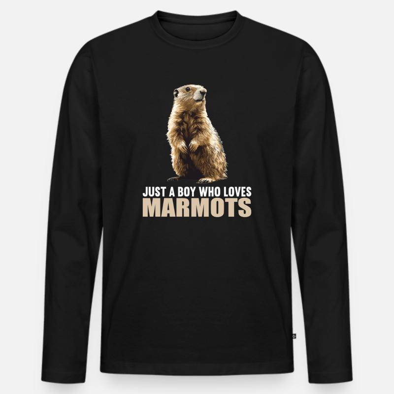 Murmeltiere Murmeltier - Männer Premium Bio Langarmshirt - Schwarz