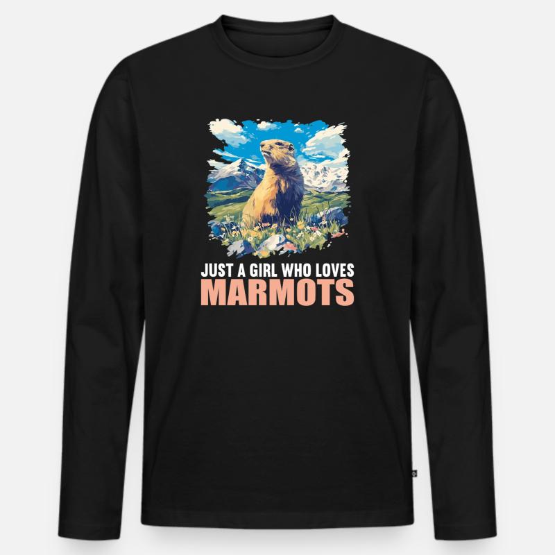 Murmeltiere Murmeltier - Männer Premium Bio Langarmshirt - Schwarz