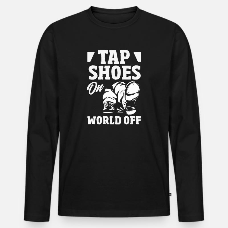 Stepptänzer, Steppschuhe, Tap Dance - Männer Premium Bio Langarmshirt - Schwarz