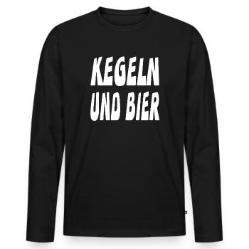 Kegeln - Männer Premium Bio Langarmshirt - Schwarz - Vorne - Nico (187cm)